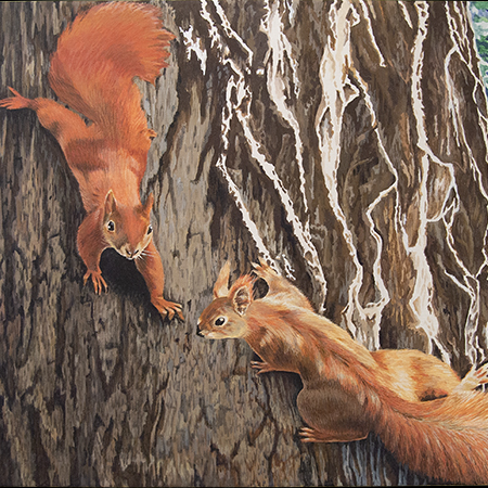 Portfoliobild Wandgemälde Eichhörnchen in Acryl