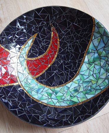 Glasmosaik Obstschale Bögen