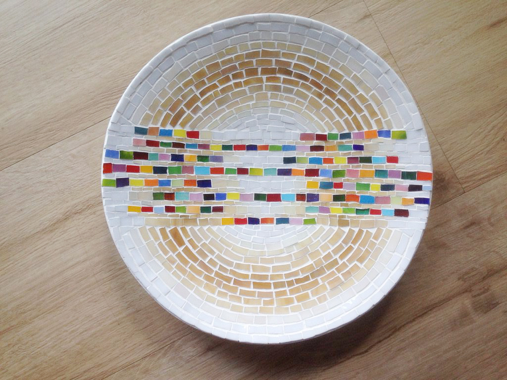 Glasmosaik Obstschale Streifen