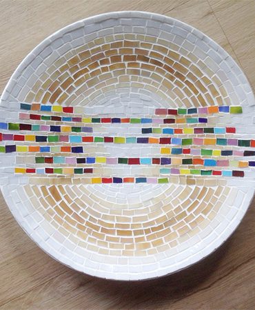 Glasmosaik Obstschale Streifen