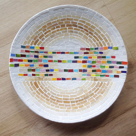 Glasmosaik Obstschale Streifen