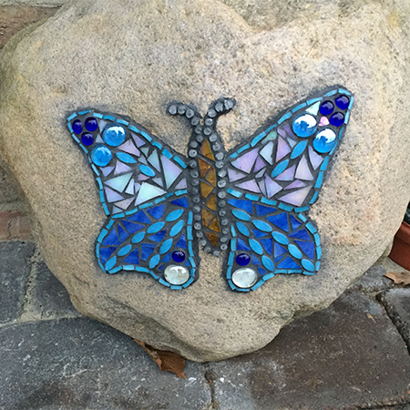 Mosaik Gartenobjekt Schmetterling