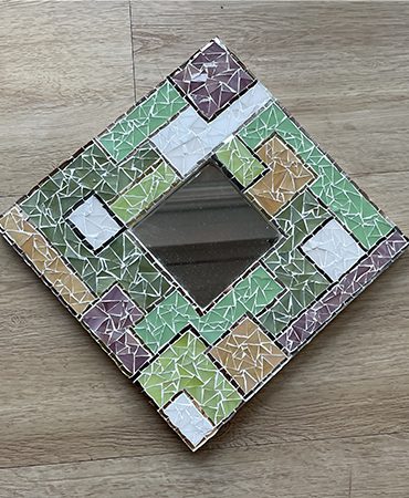 Mosaikspiegel mit Spiegelglas