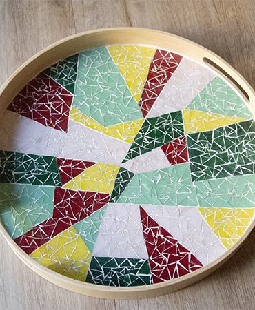 Tablett mit Glasmosaik Abstrakt