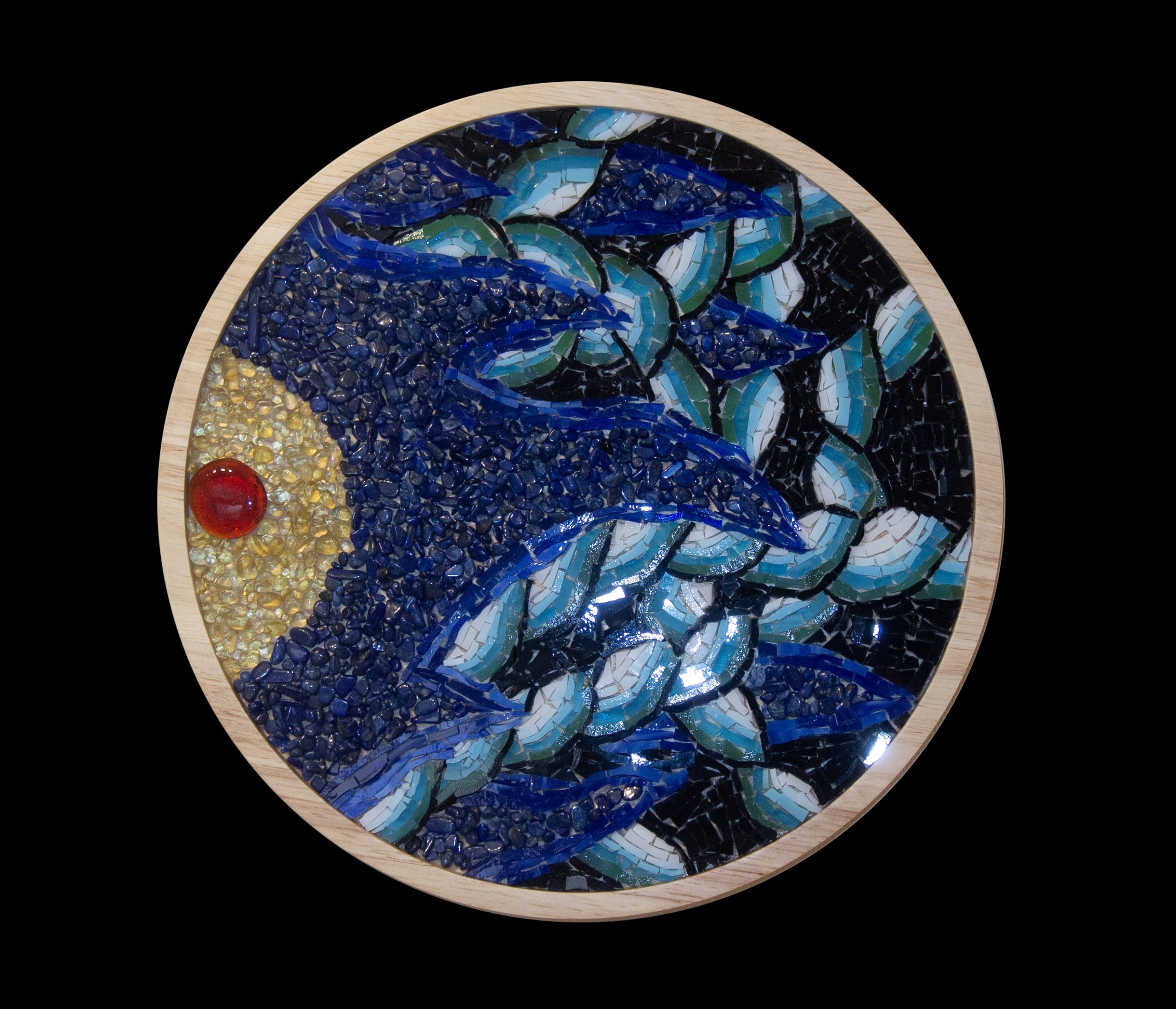 Motivbild des Wandbildes Abstrakt 8, mit echtem Lapislazuli