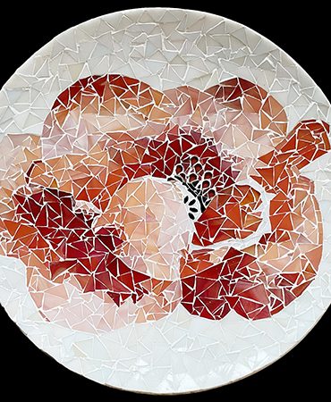 Glasmosaik Obstschale Mohnblume