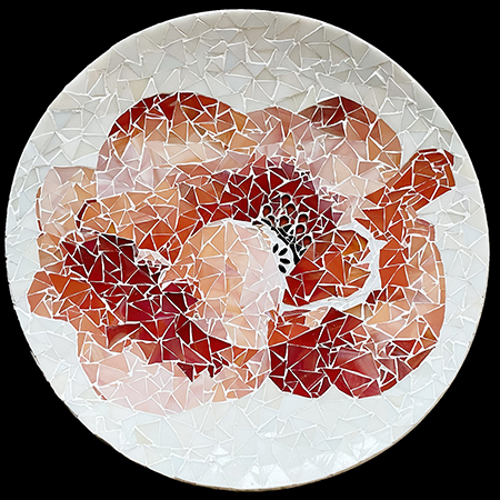 Glasmosaik Obstschale Mohnblume