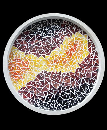 Tablett mit Glasmosaik Abstrakt