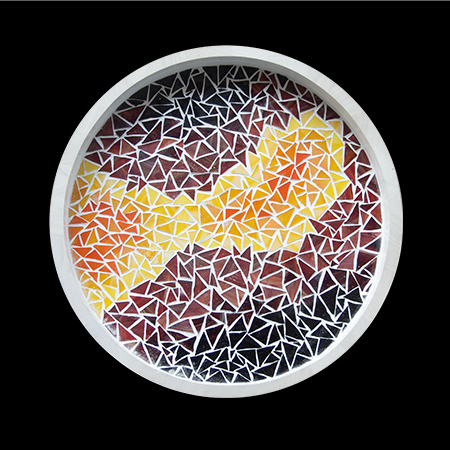 Tablett mit Glasmosaik Abstrakt