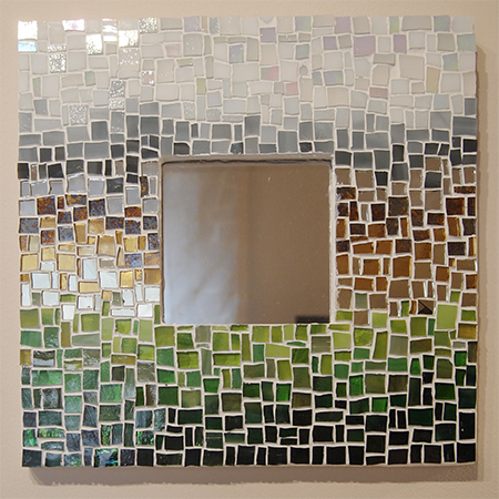 Mosaikspiegel mit Spiegelglas