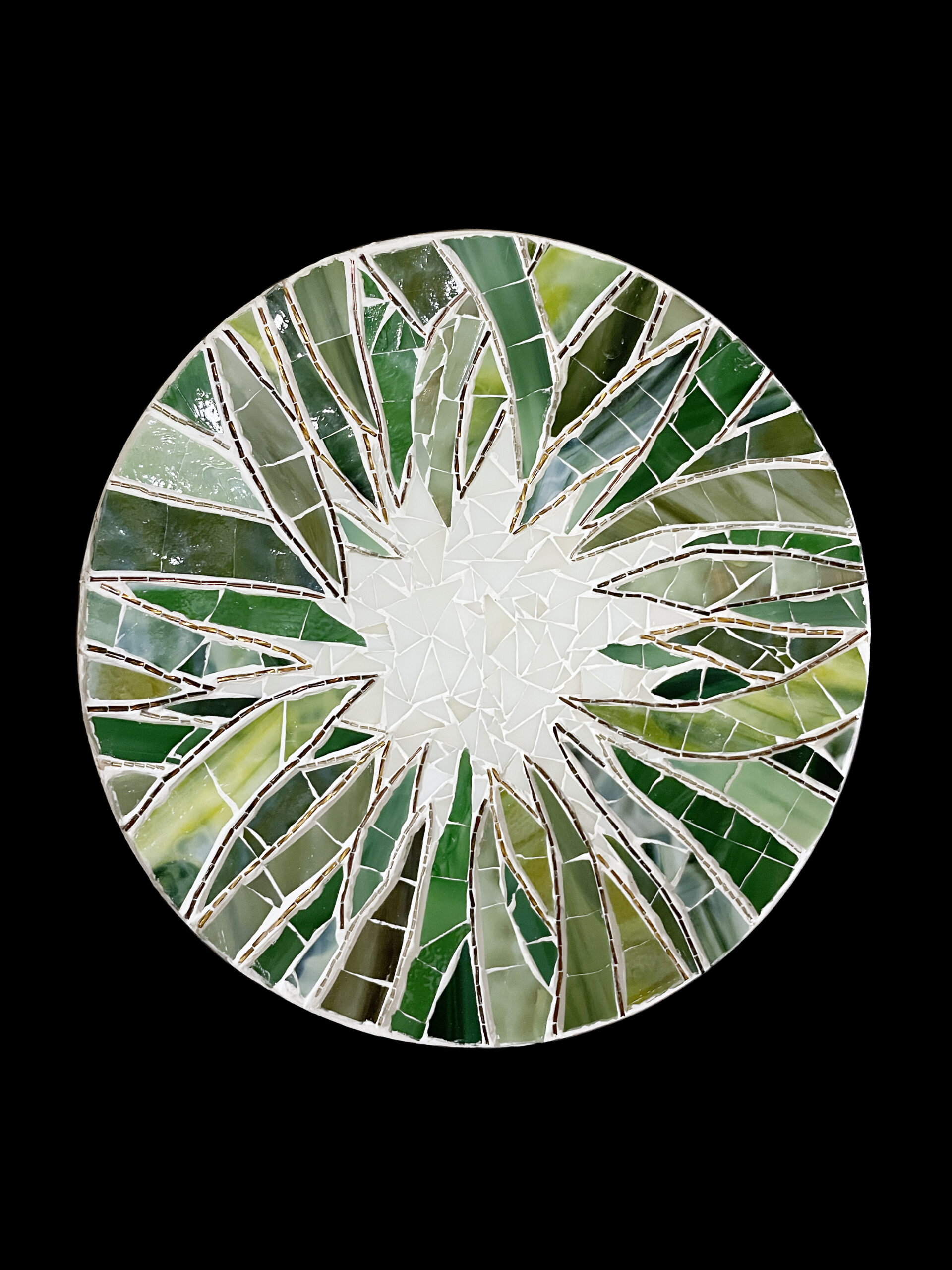 Glasmosaik Obstschale Blattdesign