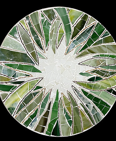 Glasmosaik Obstschale Blattdesign