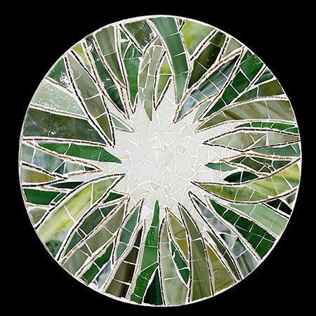 Glasmosaik Obstschale Blattdesign