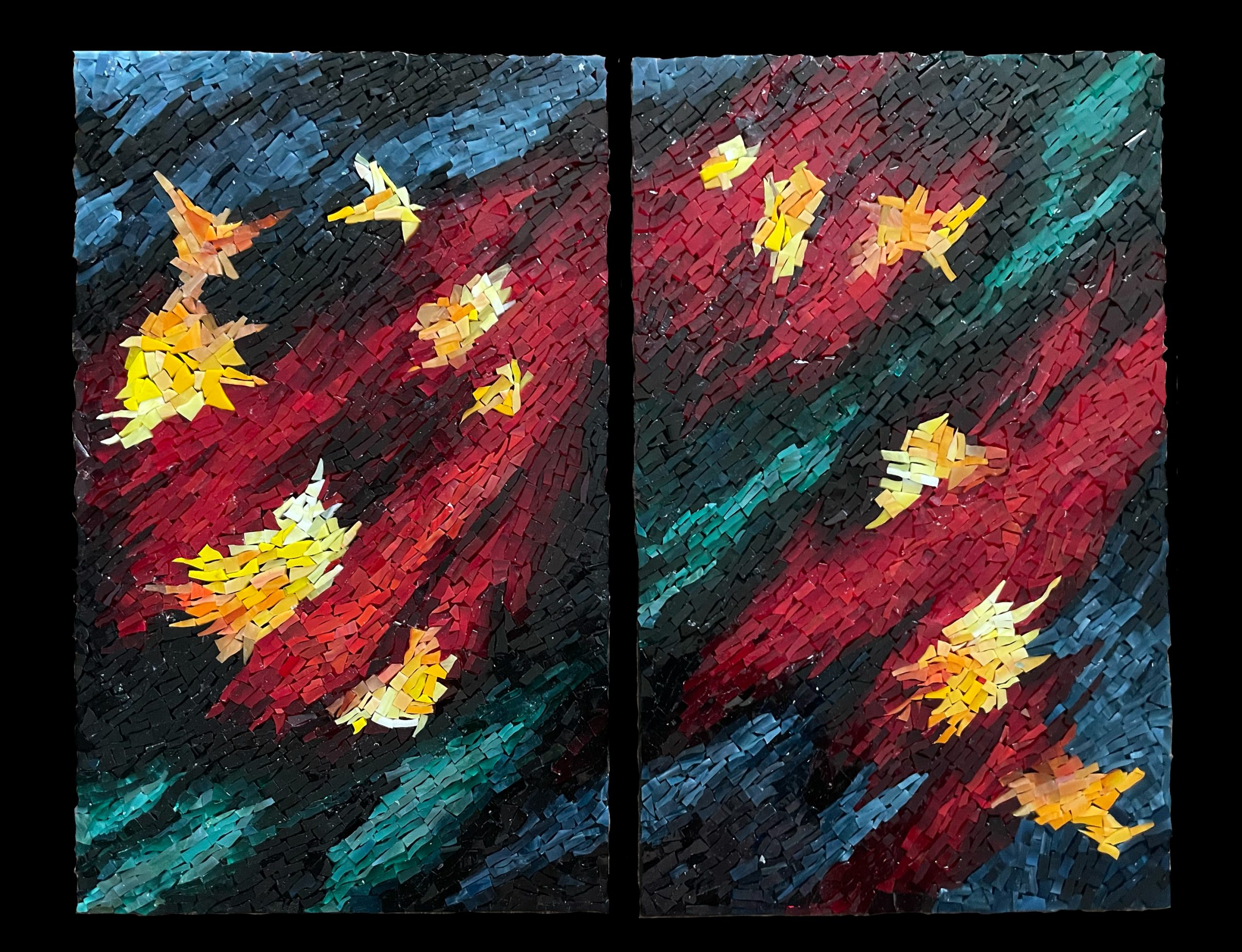 Motivbild eines zweiteiligen Mosaik-Wandbildes von Sabine Hamann